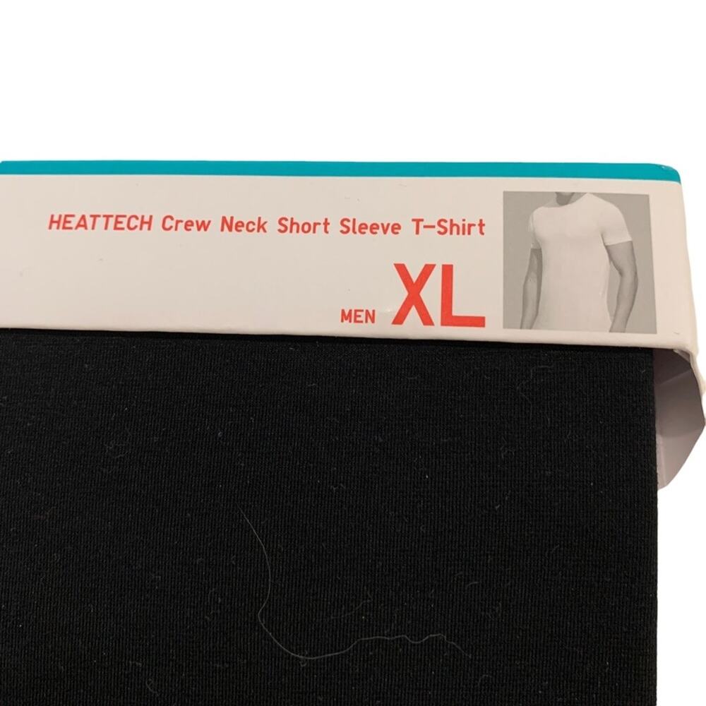 New Heattech crew neck black short sleeve tee shirt. XL - Picture 3 of 6